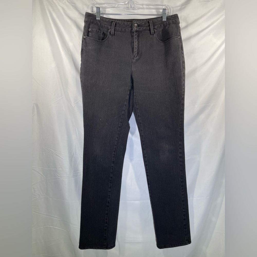 Coldwater Creek Jeans Womens Straight Leg Modern Dark Wash Denim Stretch Sz 8